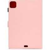 Voor iPad Air (2020) 10 9 Effen Kleuren Magnetische Horizontale Flip Lederen kast met kaartslots & houder & antislip strip(roze)