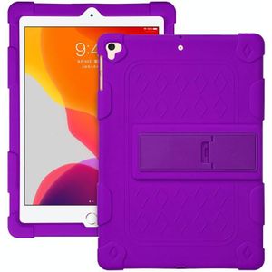 All-inclusive Silicone Shockproof Case met houder voor iPad 9.7 2018/2017 / AIR 2 / AIR / PRO 9.7 2016 (PAARS)