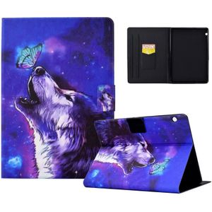 Voor Huawei MediaPad T5 Electric Pressed TPU lederen tablethoes (Butterfly Wolf)