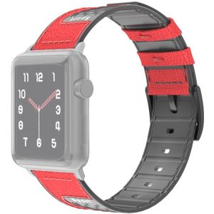 Voor Apple Watch Series 5 & 4 & 3 & 2 & 1 Universal Silicon Skin + Carbon Fiber Texture Watchbands (Rood)