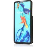 Voor Huawei P30 Solid Color PC + TPU beschermhoes met houder en kaartsleuven (zwart)