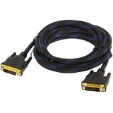 Nylon geweven stijl DVI-I Dual Link 24+5 Pin mannetje naar mannetje M / M Video Kabel  Lengte: 3 meter