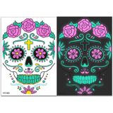 5 stks Halloween Twee-Color Luminous Funny Tattoo Stickers Face Sticker (Fcy-003)