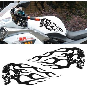 Motorfiets styling schedel hoofd PVC sticker auto decoratieve sticker (zwart)