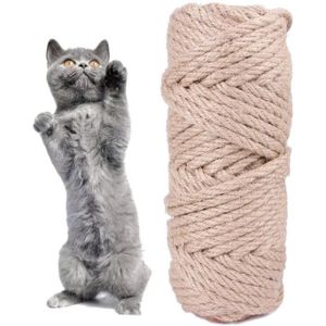 50m huisdieren hennep touw kat scratch board zwaard touw accessoires beschermen cat grip speelgoed grijpen materialen (4mm)