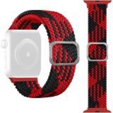 Gesp gevlochten elastische band horlogeband voor Apple Watch Series 6 & SE & 5 & 4 44mm / 3 & 2 & 1 42mm (rood tussen zwart)