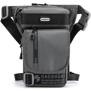 HAOSHUAI Mannen Outdoor Riding Beentas Heuptas Sportborsttas Messenger Bag (Grijs)