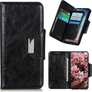 Voor Samsung Galaxy S21 FE Crazy Horse Texture magnetische gesp horizontale flip lederen hoesje met houder  6-kaart slots & portemonnee (zwart)