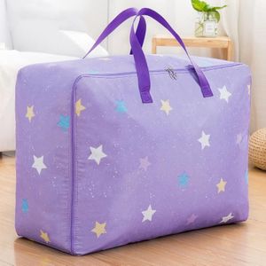 Oxford Doek Quilt Vochtbestendig en Waterdichte Opbergtas Zipper Draagbare Moving Bagage Bag  Specificatie: 60x50x25cm (Purple Five-Star)