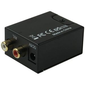 Analoog RCA naar Digitaal Optisch Coaxiaal Toslink Audio Converter(zwart)