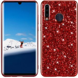 Glitter poeder schokbestendig TPU Case voor Huawei P30 Lite/Nova 4e (rood)