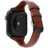 Voor Apple Watch Series 5 & 4 40mm/3 & 2 & 1 38mm Crazy Horse textuur lederen riem (rood bruin)