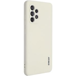 Voor Samsung Galaxy A52 5G Enkay Liquid Silicone Soft Shockproof Phone Case (Beige)