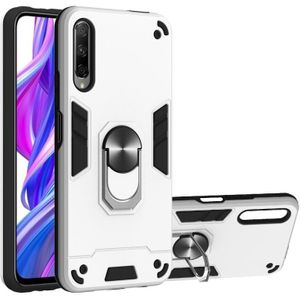 Voor Huawei Y9s / Honor 9 2 in 1 Armour Series PC + TPU beschermhoes met ringhouder(Zilver)