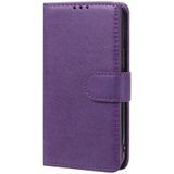 Voor iPhone 12 2 in 1 Solid Color Afneembare PU Lederen case met kaartslots & magnetische houder & fotolijst & portemonnee & riem(paars)