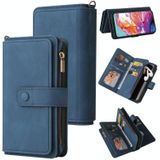 For Samsung Galaxy A70 Skin Feel PU + TPU Horizontal Flip Leather Case with Holder & 15 Cards Slot & Wallet & Zipper Pocket & Lanyard(Blue)