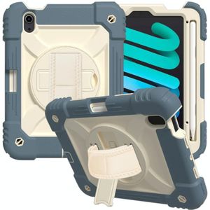 Schokbestendig PC + Siliconencombinatie Case met Houder & Handriem & Schouderriem voor iPad Mini 6 (Daisy Blue)