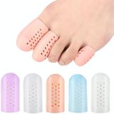 10 Pairs With Hole Toe Set High Heels Anti-Wear Anti-Pain Toe Protective Cover  Size: S(White)