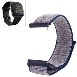 Voor Fitbit versa/versa 2 nylon horlogeband met haak en lus Bevestiger (blauw grijs)