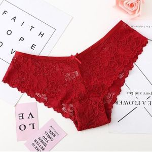 Volledige Lace Sexy Jacquard Naadloos Ondergoed (Rood)