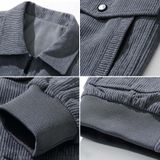 Herfst en winter casual jas vintage corduroy reversjas  kleur: grijs (M)
