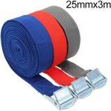 Auto Span rope bagageband Auto Auto Boot vaste band met lichtmetalen gesp  willekeurige kleur levering  grootte: 25mm x 3m