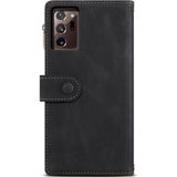 Voor Samsung Galaxy Note20 Ultra Retro Frosted Horizontale Flip Lederen Case met Houder & Card Slot & Portemonnee & Rits Pocket & Lanyard (Zwart)