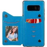 Voor Samsung Galaxy Note 8 Flower Embossing Patroon Schokbestendige Beschermhoes met Houder & Kaartsleuven > Fotolijst (Blauw)