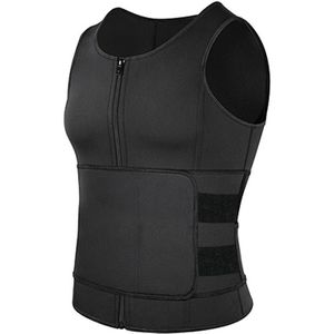 Neopreen Mannen Sport Body Shapers Vest Taille Body Shaping Corset  Grootte: M (Zwart)