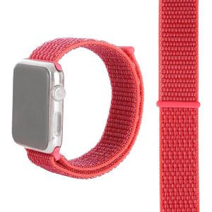Eenvoudige mode nylon horlogebandje voor Apple Watch serie 5 & 4 44mm/3 & 2 & 1 42mm  met Magic stick (Rose Red)