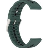 Voor Suunto 9 Piek Universele Kleurrijke Gat Siliconen Vervanging Riem Horlogeband (Olive Green Black)