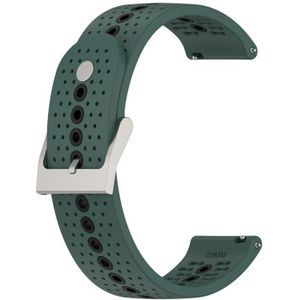 Voor Suunto 9 Piek Universele Kleurrijke Gat Siliconen Vervanging Riem Horlogeband (Olive Green Black)
