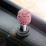 Kristallen auto aluminium legering deurslot gemodificeerde decoratie (roze)
