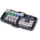 Auto Audio Stereo distributie blok grond Mini ANL zekering blok 4 manier Fuse blok 30A 60A 80Amp met LED