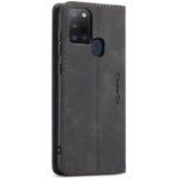 Voor Samsung Galaxy A21S CaseMe-013 Multifunctionele Retro Frosted Horizontale Flip Lederen kast met kaartslot & portemonnee (zwart)