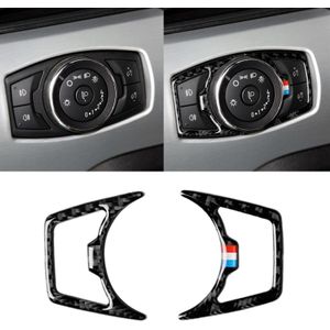 2 PC'S auto USA kleur Koolstofvezel Koplamp frame decoratieve sticker voor Ford Mustang 2015-2017