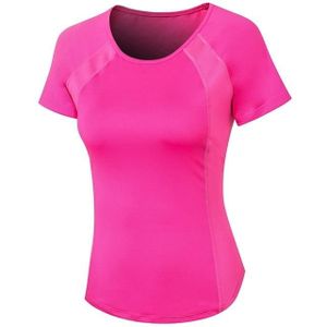 Tight Round Neck Sports Korte mouw T-shirt voor dames (kleur: Rose rood Maat: XXL)