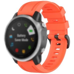 Voor Garmin Fenix 6S 20mm Quick Release Officile Texture Polsband Watchband met Plastic Button (Coral Red)