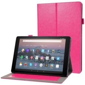 Voor Amazon Kindle Fire HD 10 2021 Business Horizontal Flip PU-lederen tas met tweevoudige houder & kaartslots & pen slot (ROSE rood)