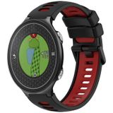 Voor Garmin Approach S6 tweekleurige siliconen horlogeband (zwart + rood)