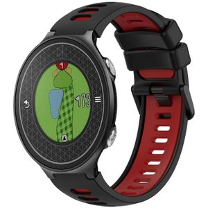 Voor Garmin Approach S6 tweekleurige siliconen horlogeband (zwart + rood)