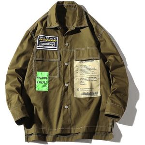 Leisure Art Port Wind Long Sleeve Shirt Jacket voor heren (Color:Army Green Size:XXL)