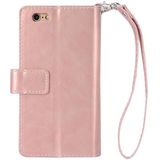 Voor iPhone 6 Plus & 6s Plus Multifunctionele Rits Horizontale Flip Lederen Case met Holder & Wallet & 9 Card Slots & Lanyard(Rose Gold)