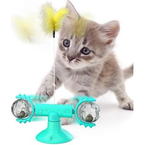 Cat Turntable Funny Cat Stick Toy Pet Supplies (Lake Blue)