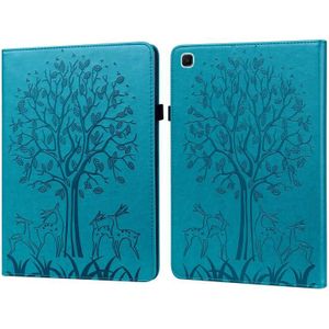 Tree & Deer patroon geperst afdrukken horizontale flip pu lederen tas met houder & kaart slots & slaap / weks-up functie voor Samsung Galaxy Tab S6 Lite
