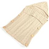 Zzsd0002 Autumn / Winter Baby Knitted Woolen Button Sleeping Bag Photography Blanket Stroller Sleeping Bag(Beige)