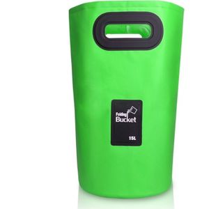 Outdoor draagbare vouwen spoelbak PVC inklapbaar emmer  capaciteit: 15L (groen)