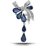 Vrouwen boren droplet Butterfly-geknoopte broche (blauw)