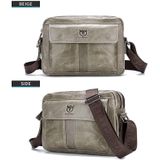 Bull Captain Double Layer Leather One Shoulder Messenger Bag voor Men (Beige)