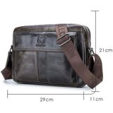 Bull Captain Double Layer Leather One Shoulder Messenger Bag voor Men (Beige)